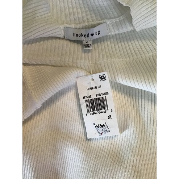 HOOKED UP- WOMENS WHITE LONG SLEEVE WOMEN'S SWEATER SIZE X-LARGE-NWT - Picture 6 of 10